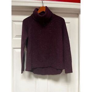 C&C California Burgundy Mixed Color Spec Hi Low Turtle Neck Sweater sz L NWOT